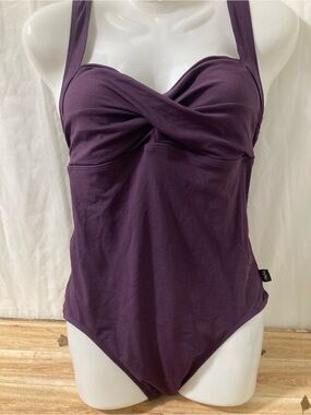 TYR Fit Purple Twist Front One Piece Swimsuit Women’s